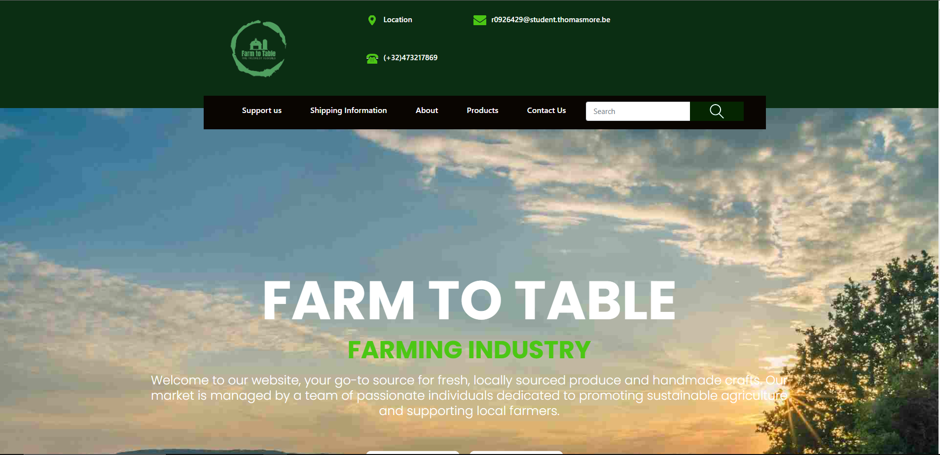 Farm To Table Homepage